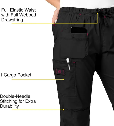 Vista 3 de WonderWink Wonderflex Faith - Pantalón estilo hospitalario para mujer