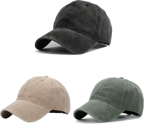 Vista 37 de HH HOFNEN Gorra de béisbol de algodón de sarga lavada y desgastada, vintage, ajustable, para hombre y mujer #1 Verde Ejército