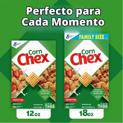 Vista 5 de Chex de maíz sin gluten, cereal para el desayuno, ingrediente casero de Chex Mix, 12 oz