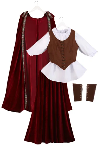 Vista 5 de Disfraz de Caperucita Roja deluxe talla extra Multicolor