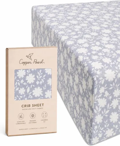 Vista 47 de Copper Pearl: Sábanas de punto prémium para cuna de bebé para niños y niñas, transpirables y suaves, sábanas ajustables para colchones estándar