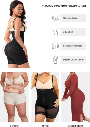 Vista 5 de Fajas colombianas moldeadoras para mujer, posparto, control de abdomen, levantamiento de glúteos, moldeador de cuerpo