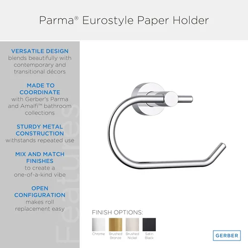 Vista 3 de Gerber Plomería Parma Eurostyle Soporte de papel higiénico