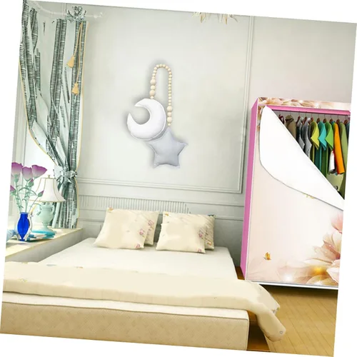 Vista 9 de Beavorty Decoración de luna y luna para habitación de niños, adorno colgante de cuentas colgante de pared para colgar en la pared, adornos de fotos