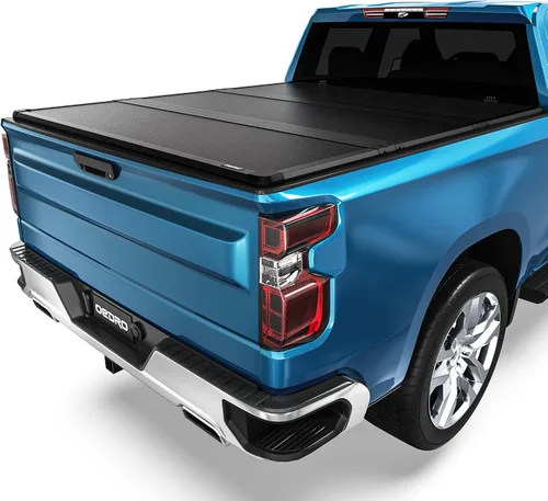 Vista 13 de OEDRO FRP Cubierta Tonneau Rígida de Triple Pliegue Compatible con Chevy Silverado 1500 y GMC Sierra 1500 2007-2013 Nuevo Estilo de Carrocería Cama