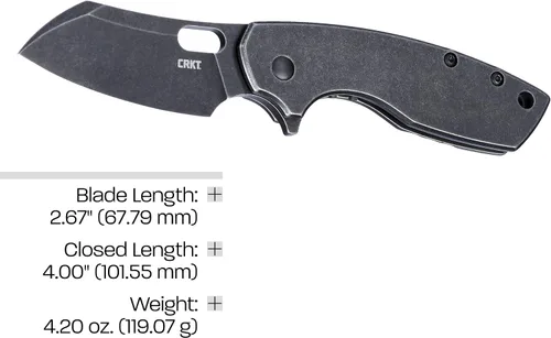 Vista 6 de CRKT Pilar II Cuchillo de Bolsillo Plegable Grande EDC: Portación Diaria, Hoja Negra, Apertura con Aleta, Seguro de Marco, Mango de Acero