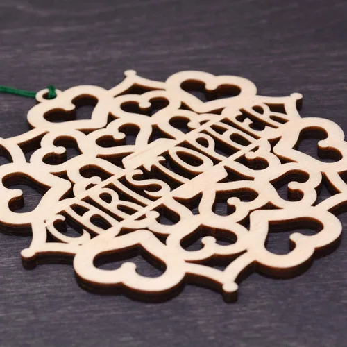 Vista 3 de Adornos personalizados para árbol de Navidad – Decoraciones de Navidad hechas a mano, adorno de Navidad, copo de nieve de madera, regalos de Navidad