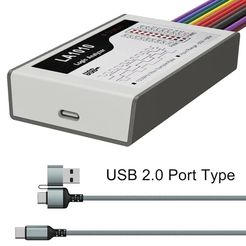 Vista 6 de LA1010 Analizador USB de lógica 16 canales de entrada 100MHz con el software PC en inglés Instrumento de mano, compatible con Windows (32bit/64bit)