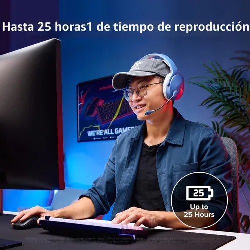 Vista 5 de HyperX Cloud Jet - Auriculares inalámbricos duales para juegos, dongle de 2.4 GHz, Bluetooth 5.3, PC, PS5, móvil, USB-A - Negro