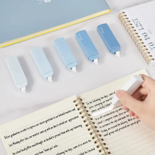 Vista 5 de Temiary - Juego de 6 cintas correctoras blancas mini, secado rápido y suave para escritura, juego de cintas correctoras estéticas y lindas fáciles