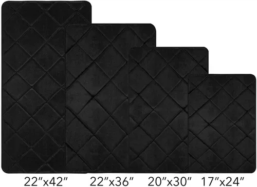 Vista 7 de Home Dynamix Capri Haven - Tapete de baño de espuma viscoelástica lavable a máquina, negro, 22 x 42 pulgadas