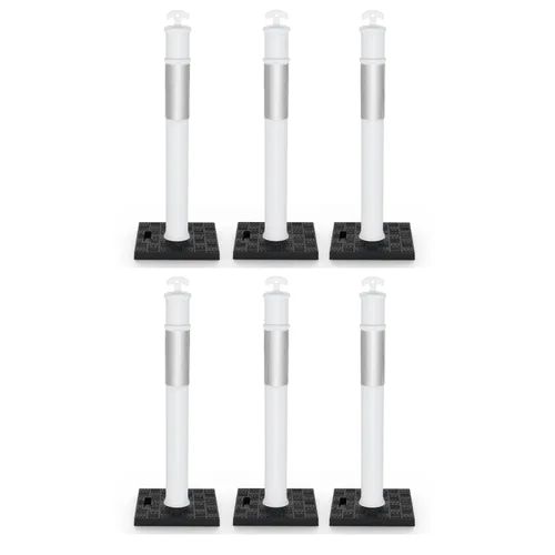 Vista 12 de BATTIFE Poste delineador de 45 pulgadas con base, conos de delineador de tráfico naranja con collar reflectante para práctica de conducción
