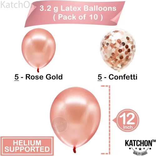 Vista 5 de KatchOn, Globos de oro rosa con el número 24, 40 pulgadas, globos de cumpleaños 24 para mujer, globos del número 24 con globos de confeti