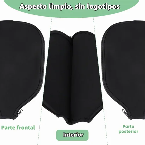 Vista 3 de 2 fundas de paleta de pickleball, neopreno duradero universal de 8.26 x 11.8 pulgadas con cremallera, bolsa de almacenamiento, se adapta a raquetas