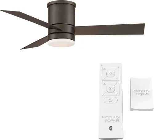Vista 2 de Axis - Ventilador de techo inteligente de 3 aspas para interiores y exteriores, 44 pulgadas, bronce con kit de luz LED de 3000 K y control remoto