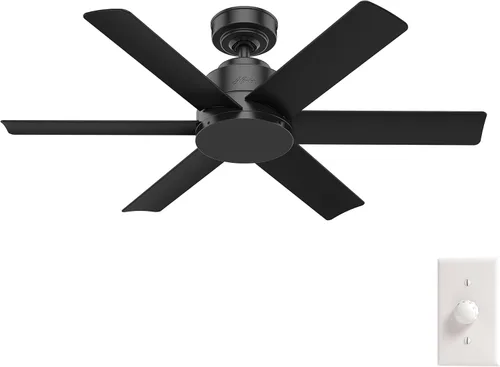 Vista 14 de Hunter 59614 Kennicott - Ventilador de techo para exterior o interior de 44 pulgadas sin luz - Ventilador de techo blanco sin luz, para patio Blanco