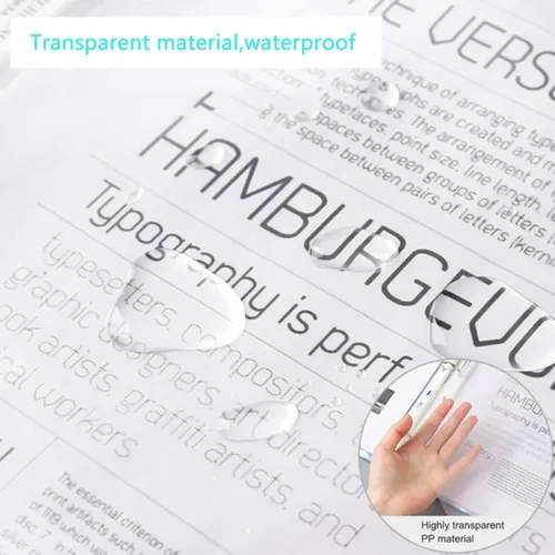 Vista 6 de 100 unidades Carpeta de documentos transparente A4, funda impermeable, bolsa transparente para documentos, soporte para papeles, carpeta