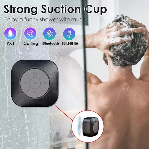 Vista 3 de Mini altavoces de ducha Bluetooth, altavoz inalámbrico portátil con ventosa, se empareja fácilmente a teléfonos, tabletas, computadora, regalo