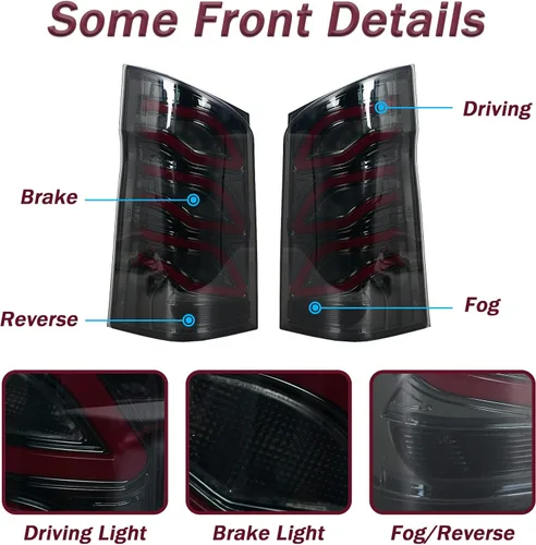 Vista 4 de Luz trasera para Mercedes-Benz Vito W447 Metris V Clase 2016-2021 Luz de señal de giro dinámico antiniebla de freno trasero izquierda y derecha