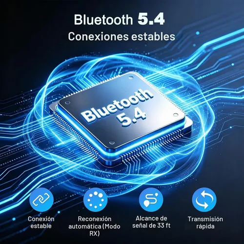 Vista 5 de Adaptador AUX Bluetooth 5.4 para automóvil, receptor transmisor Bluetooth 2 en 1 para auriculares de TV, altavoz estéreo para el hogar, llamadas