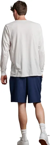 Vista 3 de Russell Athletic Pantalones cortos de algodón de ajuste relajado de 9 pulgadas con bolsillos, cintura elástica ajustable, tallas S-4X