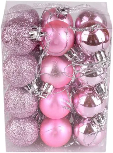 Vista 13 de QueenBox® 24 bolas de Navidad de plástico de 1.18 pulgadas para decoración de árbol de Navidad, vacaciones y fiestas