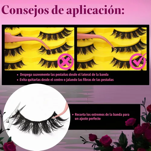 Vista 7 de Veleasha Manga Lashes Anime Pestañas postizas Tiras de pestañas puntiagudas