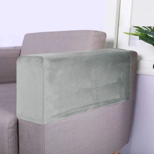 Vista 2 de BESPORTBLE Funda de tela elástica para reposabrazos de sofá, color gris, antideslizante, protector de muebles, fundas para sillón reclinable