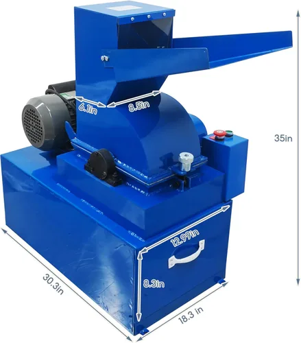 Vista 7 de TECHTONGDA Molinillo eléctrico 220V 3KW de la trituradora de martillo de la trituradora de la roca de cristal de la fresadora de la roca