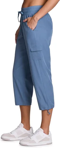 Vista 40 de RBX - Pantalón capri deportivo con cordón,ligero, con bolsillos y estilo cargo, para mujer