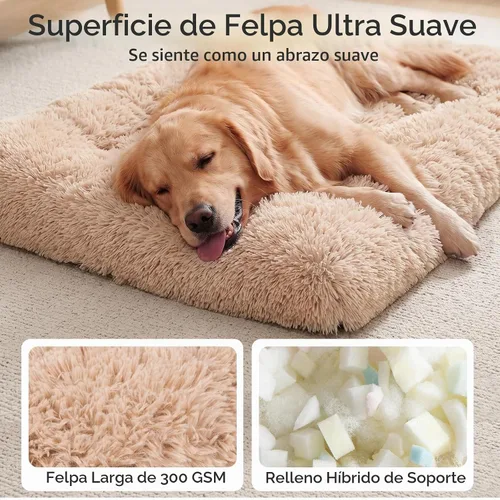 Vista 2 de JOEJOY - Almohadilla para cama para perro, cama de lujo lavable para perros, almohadilla suave antideslizante para perros pequeños, 23 x 18 Beige