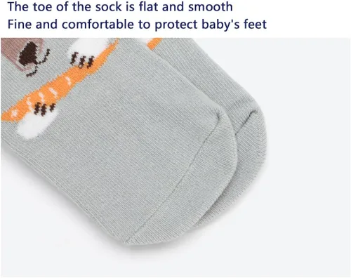 Vista 5 de Calcetines antideslizantes con orejas de conejo para bebés, niños y niñas, calcetines de regalo de algodón, 10 pares