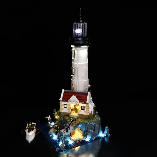 Vista 8 de Kyglaring Kit de luces LED compatible con Lego Set 21335, accesorios de iluminación compatibles con Home Ideas Faro motorizado, solo luces