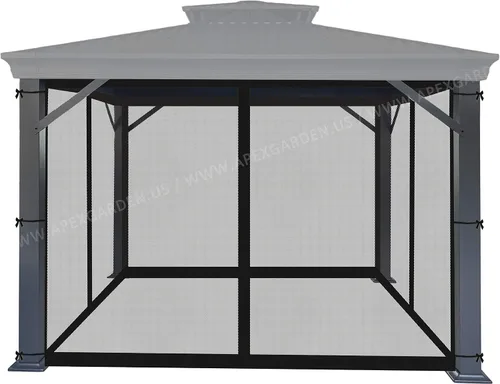 Vista 7 de APEX GARDEN - Mosquitera de repuesto universal para cenador de 8' x 8' (Solo red antimosquitos - Marrón)