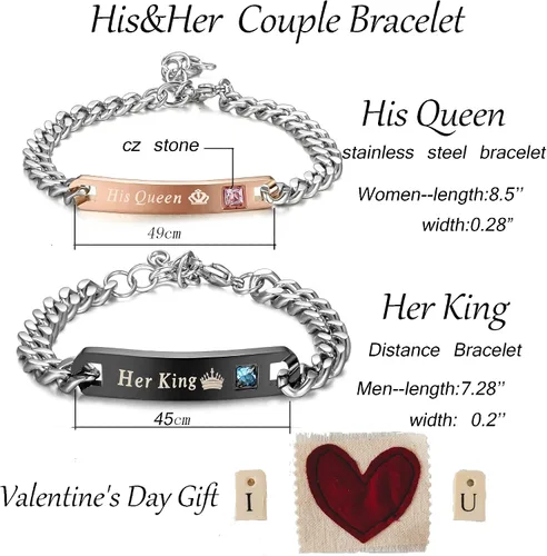 Vista 4 de LOYALLOOK Collar con colgante para parejas, regalo para hombres y mujeres, para él y para ella, juego de joyería de acero inoxidable para parejas
