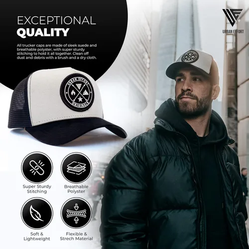 Vista 172 de Urban Effort Gorra trasera de malla, para hombres y mujeres, gorra de béisbol de 5 paneles, gran cierre a presión para caza y senderismo