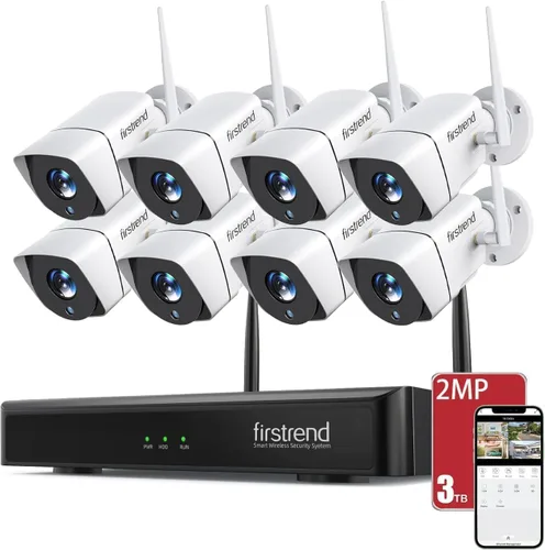 Vista 9 de Sistema de cámara de seguridad inalámbrica firstrend WiFi 24/7 de grabación