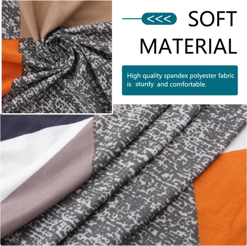 Vista 77 de hyha Fundas de cojín de sofá estampadas, fundas de sofá florales lavables para sofás con 2 cojines, fundas de cojín de patrón elástico para muebles