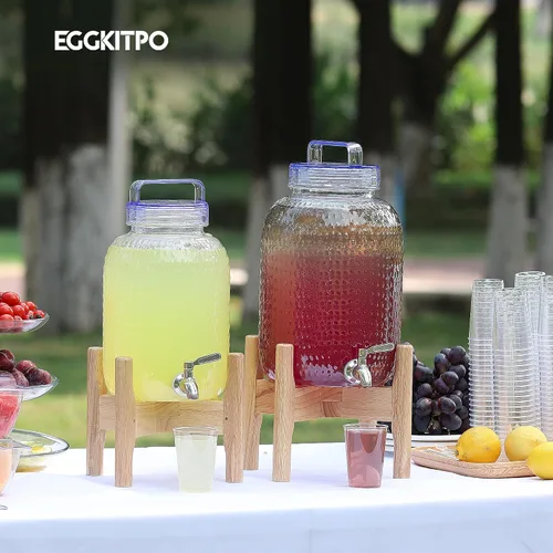 Vista 7 de EGGKITPO Dispensadores de bebidas de 1.5 galones con grifo y elegante soporte para fiestas, dispensador de limonada de policarbonato con soporte