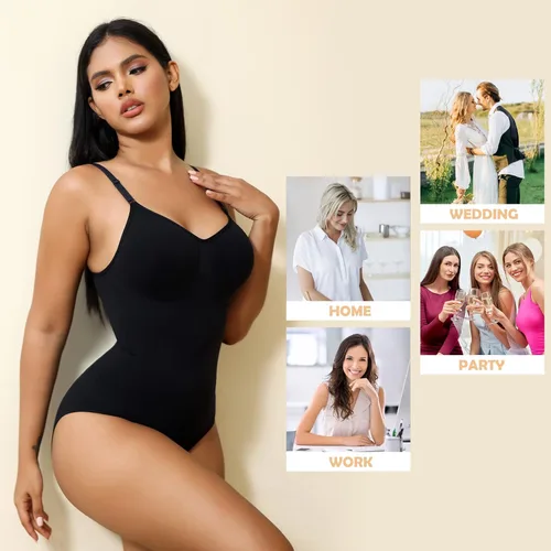 Vista 6 de Body moldeador para mujer, con control de abdomen, sin costuras, esculpiente, moldeador, camiseta sin mangas
