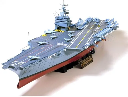 Vista 2 de Tamiya 78007 1/350 Portaaviones USS Enterprise Kit de Modelo de Barco de Plástico