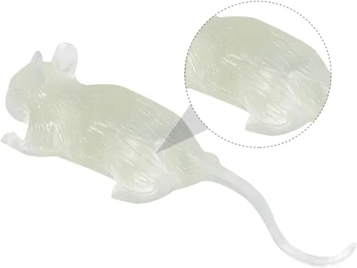Vista 7 de KOMBIUDA 20 piezas de ratones falsos brillantes y oscuros para Halloween, accesorios difíciles de Halloween, figuras de ratones realistas