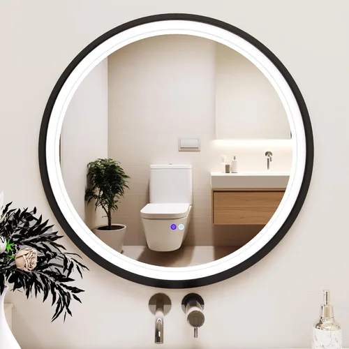 Vista 21 de Espejo LED de longitud completa de 19 x 59 pulgadas para baño con 3 modos de color, atenuador táctil, tocador iluminado de pie o montaje en pared
