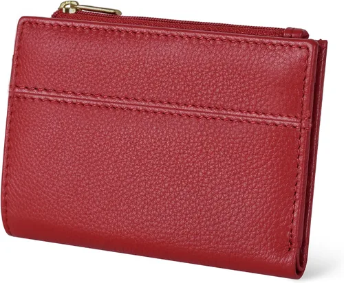 Vista 21 de Billetera Oak Leathers para mujer de piel de grano completo - Pequeña con protección RFID, monedero para monedas, tarjetero de crédito y DNI