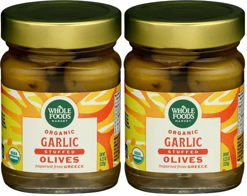 Vista 7 de Whole Foods Market, Aceitunas rellenas de ajo orgánico, 4.23 oz