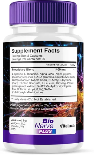 Vista 7 de Cápsulas Bio Nerve Plus, pastillas de suplemento BioNerve+ Premium Formula Capsulas, ingredientes naturales avanzados para el cuidado