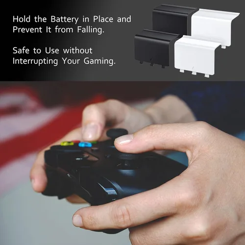 Vista 2 de KELIFANG Cubierta de batería de repuesto para puerta compatible con Xbox One One S One X parte de reparación de carcasa trasera de batería
