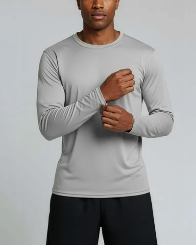 Vista 59 de Real Essentials Paquete de 4 unidades: camiseta de manga larga para hombre Dry Fit, disipa la humedad, protección solar FPU 50+ contra rayos