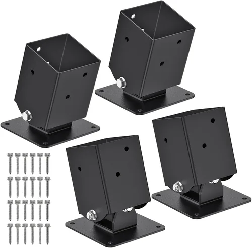 Vista 15 de SELEWARE Juego de soportes de columpio de alta resistencia, kit de accesorios de columpio con marco A, 1 soporte medio y 2 soportes de base