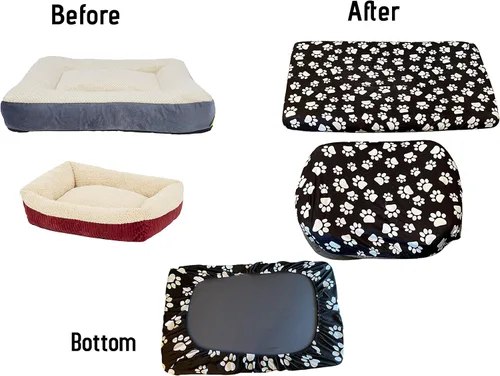 Vista 2 de DUKE&LEFTY Furever - Funda para cama para perros, suave y elástica, universal, fácil de quitar (sin cremallera), color negro, pequeño